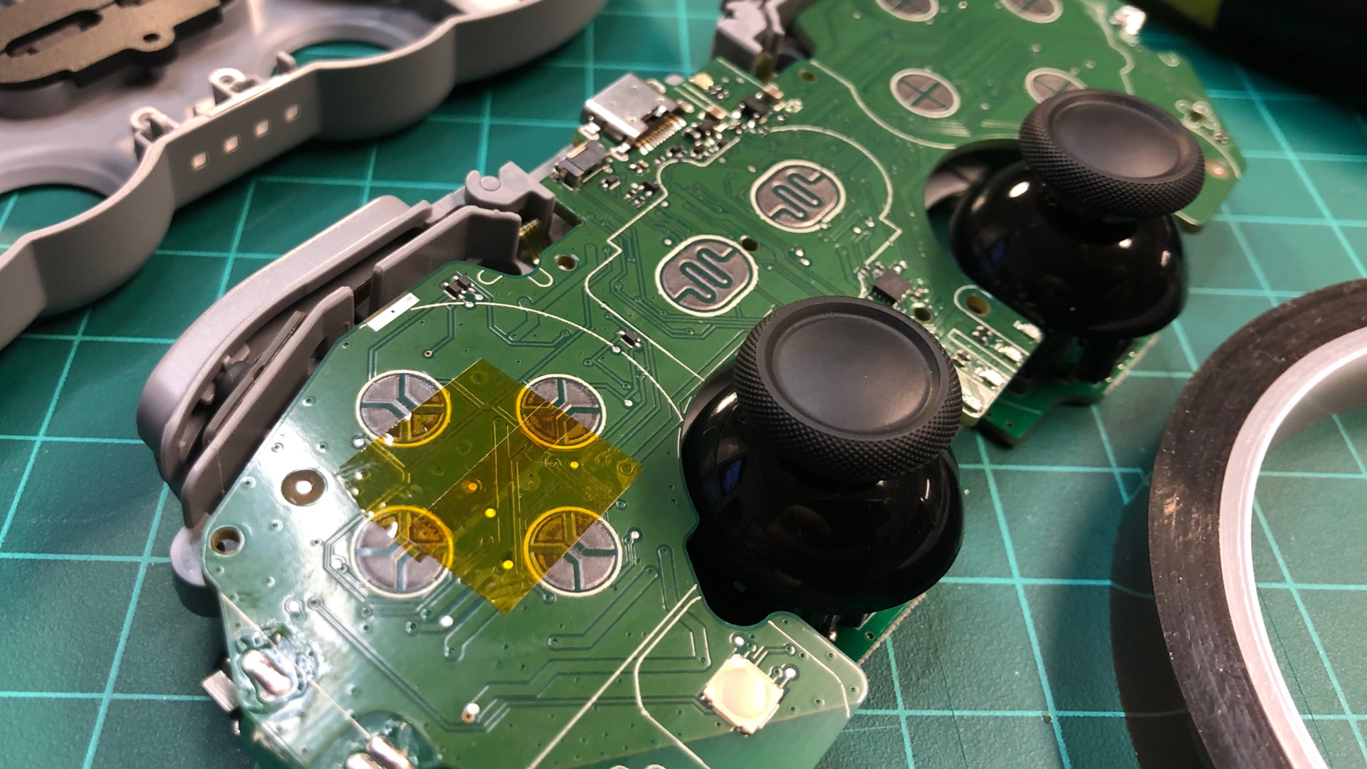 Tape on the PCB covering contacts